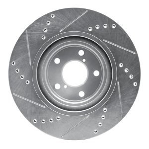 Scion FR-S Brake Rotor (1) - Front Right - R1 Concepts - Drilled & Slotted - Silver - `04-`25